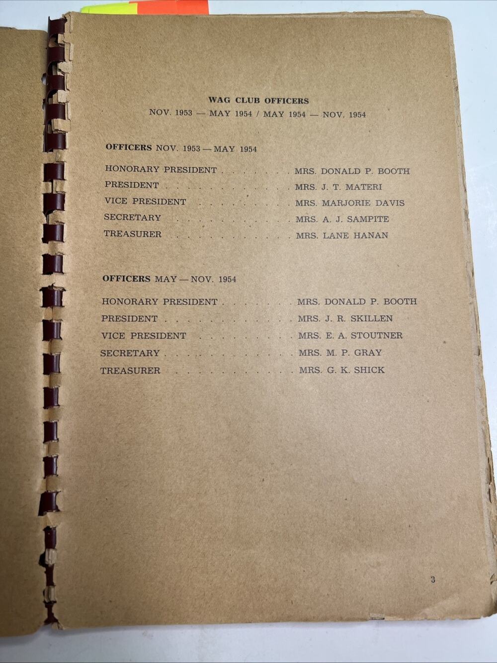1954 Our Favorite Recipes Cookbook Women’s Auxiliary Of Goppingen WAG